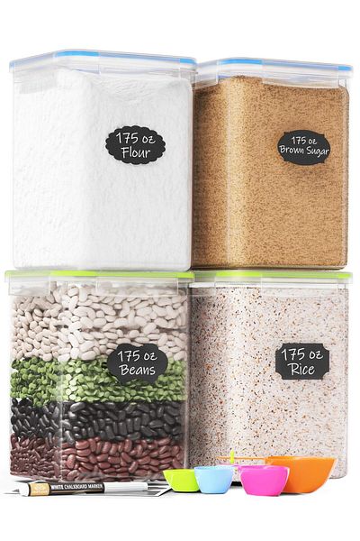OEM Set of 4 airtight food containers with lids, 4x5.2 liters, BPA free