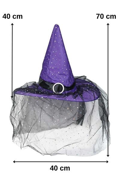 CANSIN Halloween Tulle Witch Hat Purple
