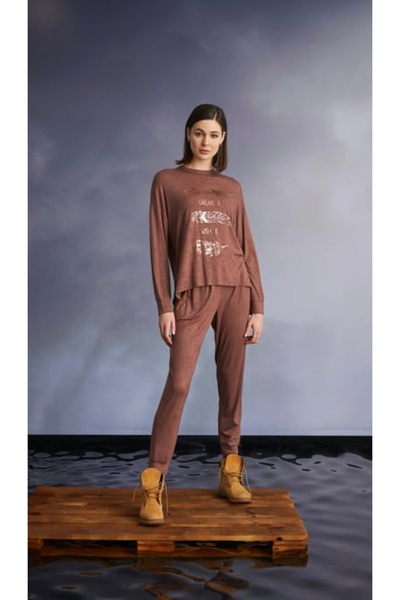 NightLove طقم بيجامة نسائي بطبعة موناميسي 22113