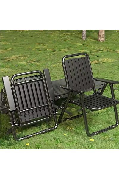 VERANDA Folding plastic lounge chair - durable metal frame