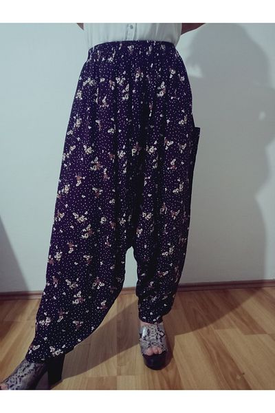 hoaryage Viscose Press Fabric Floral Patterned Shalwar with Pockets 100% Cotton 36-50Size