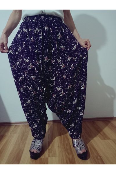 hoaryage Viscose Press Fabric Floral Patterned Shalwar with Pockets 100% Cotton 36-50Size