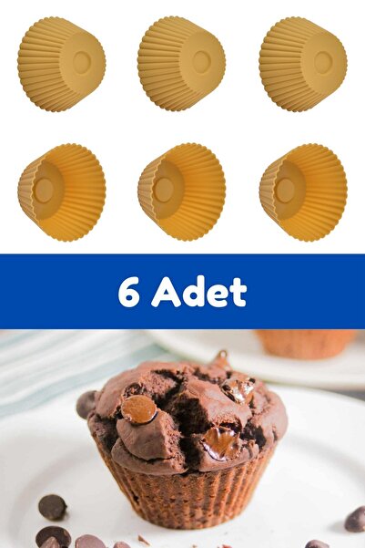 Atlas Mutfak Yellow 6 Piece Silicone Mini Brownie Mold - Muffin Mold 6 Piece ...