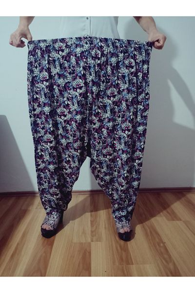 hoaryage Viscose Press Fabric Floral Patterned Shalwar with Pockets 100% Cotton 36-50Size