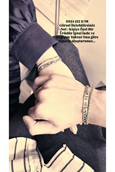 Çelik Göz İşlemeli Çift Bilekliği - En Güzel Hediye