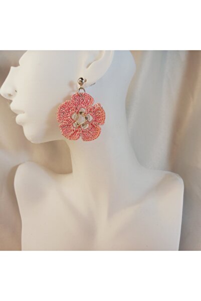 Crystal Atelier Hand Knitted Flower Earrings–Lightweight, Colorful, Suitable for Summer Combinations, Handmade, Gift Accessory, Casual Earrings