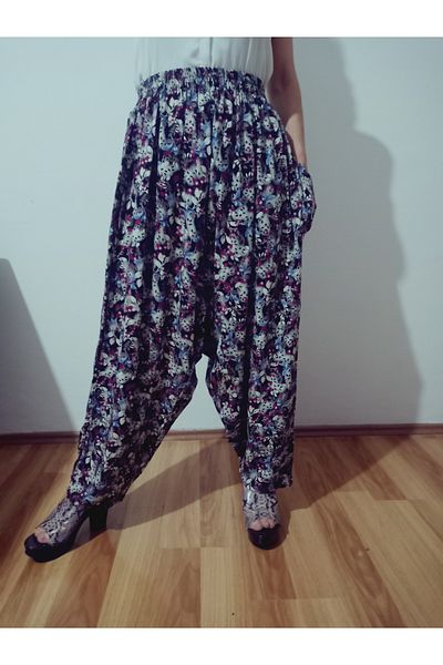 hoaryage Viscose Press Fabric Floral Patterned Shalwar with Pockets 100% Cotton 36-50Size