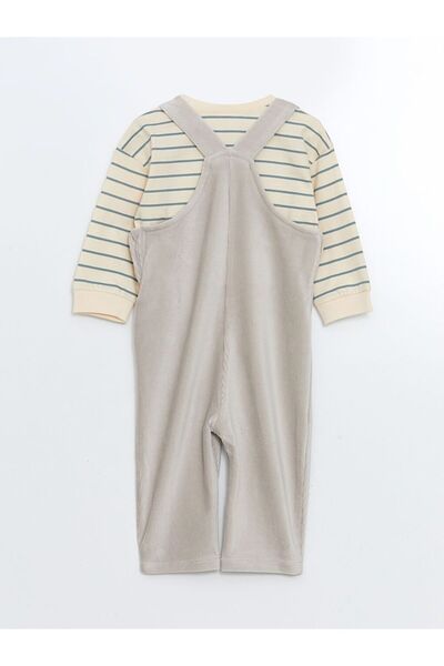 LC Waikiki Lcw Baby Velvet Baby Boy Salopet and T-Shirt 2-Pack