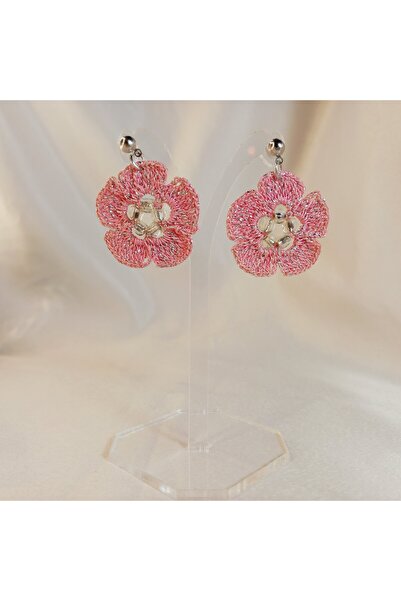 Crystal Atelier Hand Knitted Flower Earrings–Lightweight, Colorful, Suitable for Summer Combinations, Handmade, Gift Accessory, Casual Earrings