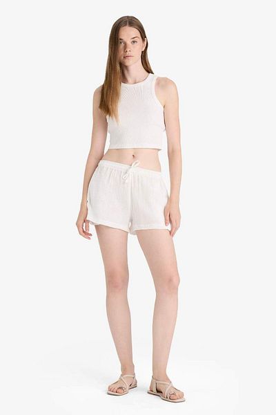 DeFacto New Season A-Line Regular Waist Short Leg Muslin Shorts