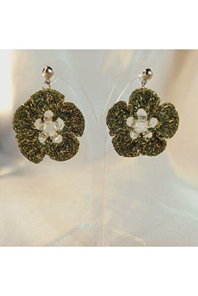 Crystal Atelier Colorful Hand Knitted Flower Earrings–Lightweight, Stylish, Summer, Casual Combination and Gift Option, Holiday Earrings