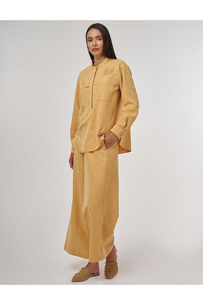Kayra Hotfix Printed Modal Double Suit Saffron