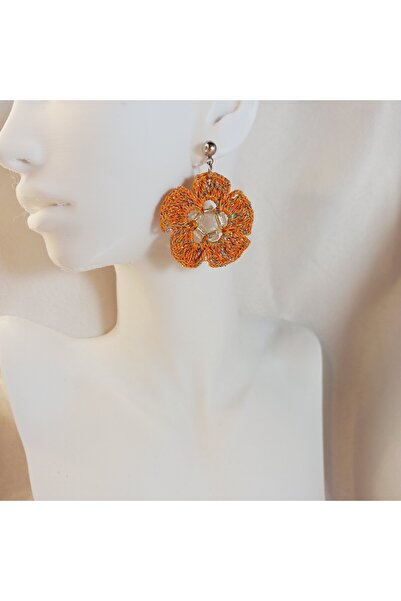 Crystal Atelier Handmade Knitted Flower Earrings–Summer, Lightweight, Colorful, Bohemian Style, Casual and Special Occasion Accessory, Romantic