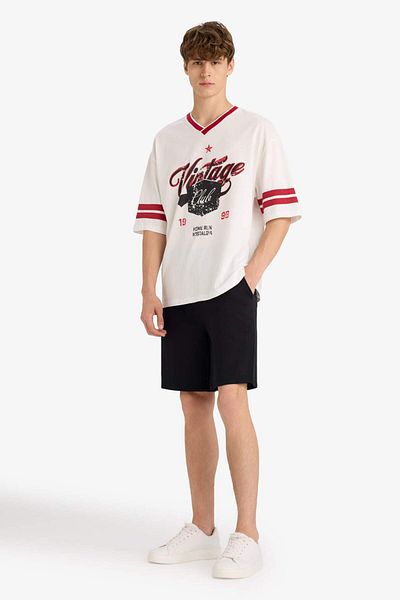 DeFacto Loose Fit Crew Neck Printed Short Sleeve T-Shirt G0046Ax25Hs