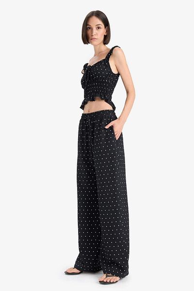 DeFacto Pantaloni midi cu talie înaltă, cu buzunare duble, cu croiala dreaptă F9524AX25AU