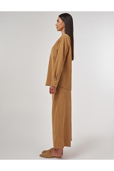 Kayra Hotfix Printed Modal Διπλό Σετ Tobacco