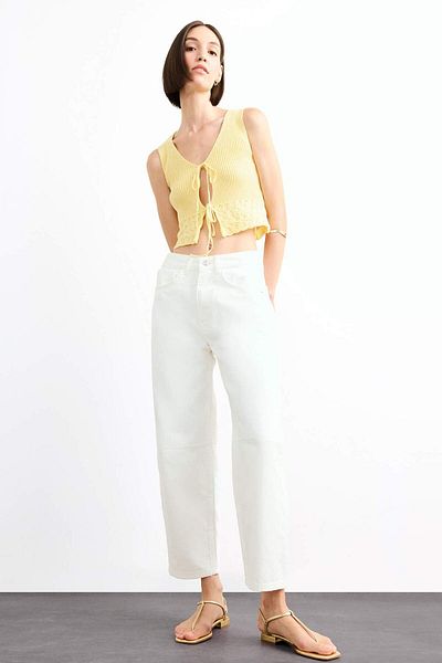 DeFacto V-Neck Front Tie Knitwear Blouse G0684Ax25Sm