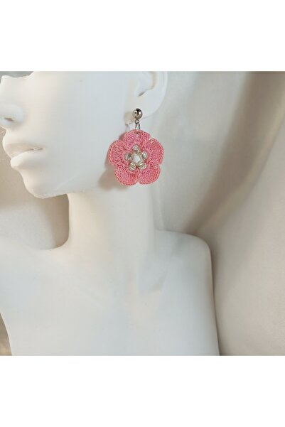 Crystal Atelier Hand Knitted Flower Earrings–Lightweight, Colorful, Suitable for Summer Combinations, Handmade, Gift Accessory, Casual, Stylish