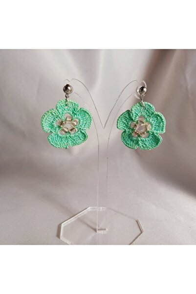 Crystal Atelier Colorful Hand Knitted Flower Earrings – Lightweight, Stylish, Summer, Casual Combination and Gift Option, Handmade, Bohemian