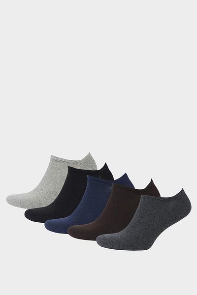 DeFacto Men's 5-Piece Cotton Sneaker Socks F5324Axns