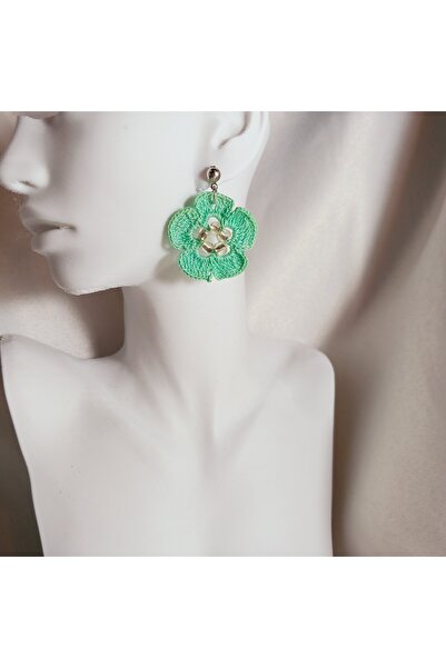 Crystal Atelier Colorful Hand Knitted Flower Earrings – Lightweight, Stylish, Summer, Casual Combination and Gift Option, Handmade, Bohemian