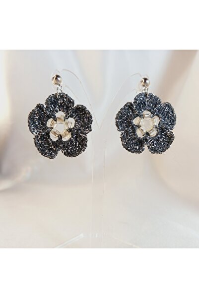 Crystal Atelier Bohemian Style Handmade Knitted Flower Earrings–Summer, Lightweight, Colorful, Special Design Jewelry, Boho, Chic, Casual