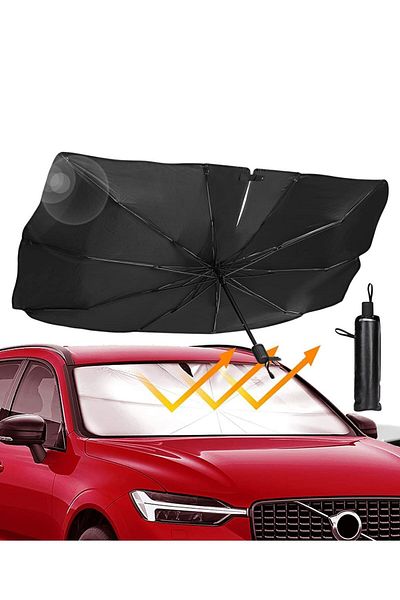 Generico Car Sun Shade Protector Parasol Auto Front Windshield Sunshade 145X 79 cm