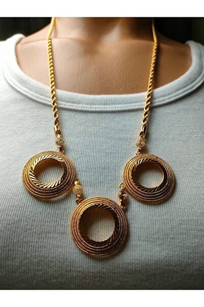 elisitakistory çeyrekaltın takmak için 3lü kolye altın kaplama çerçeveli kolye