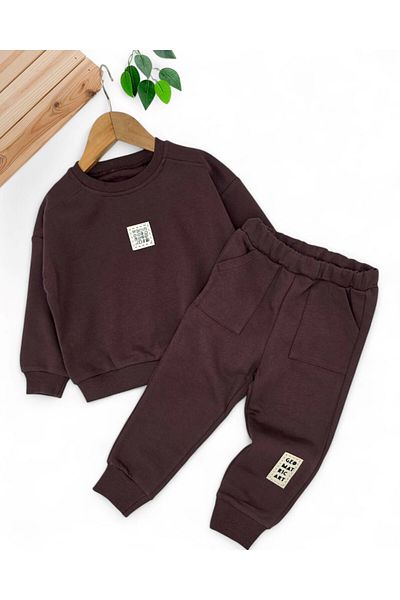 Egelite Boy's 3 Thread Unsharded 2-3-4-5-6 Years Old Thick Tracksuit Set with Coat Detail