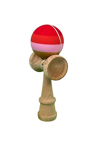 LEIBOO Kendama X Profesional, din Lemn, Bila Cauciucata, 18 cm, Joc de Indema...