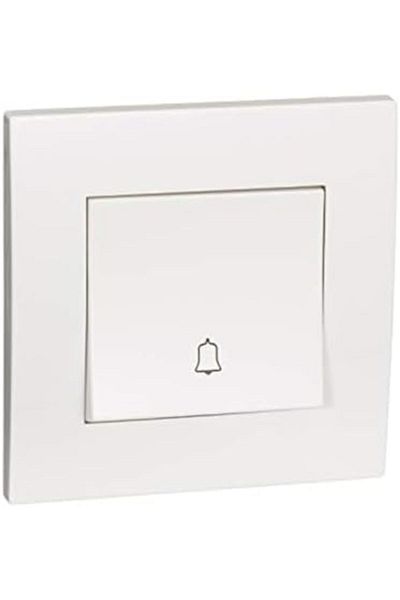 Schneider Electric KB31BPB Vivace White - مفتاح جرس باب قابل للسحب - مع رمز الجرس - عصابة واحدة 2