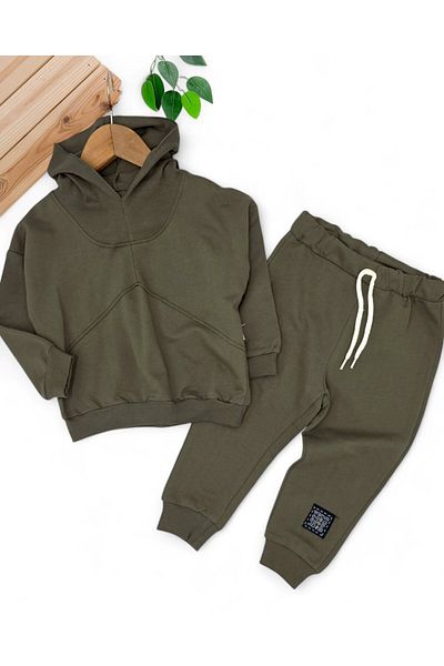 Ege Bebek Boys' Seasonal Hooded 2-3-4-5-6 Years Old 2 Thread Bottom Top Tracksuit Set
