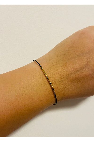 OEM Adjustable bracelet on black cord with Morse code message: Balance