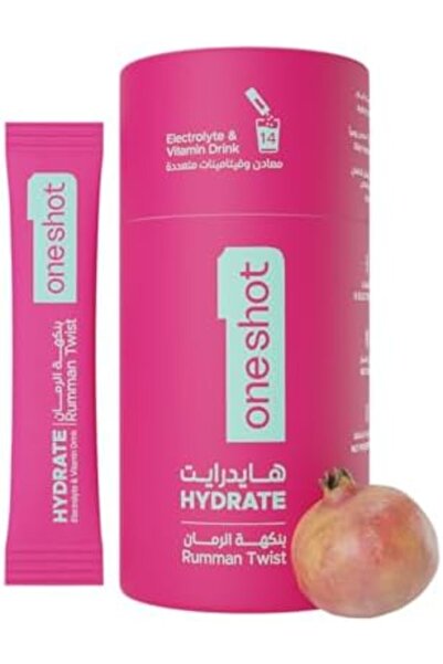 One Shot ترطيب - مشروب رمان تويست | مشروب ترطيب خالي من السكر مع ٦ إلكتروليتا...