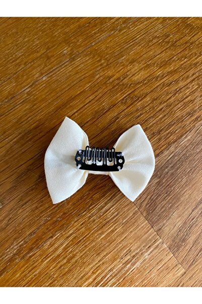 EGOMİ White Flower Embroidered Hairless Baby Hair Clip (1 Piece)