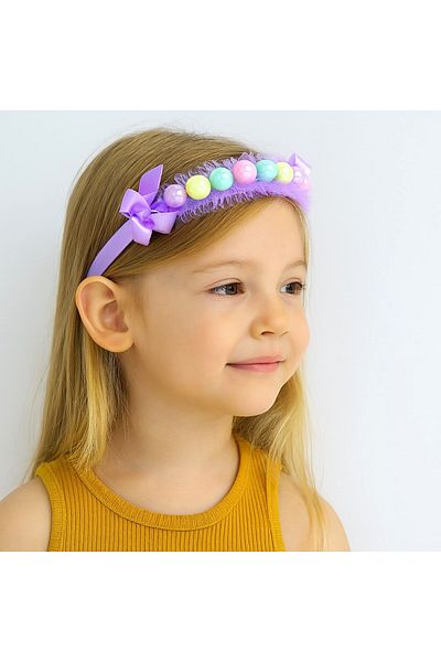 SeaBubbles Beaded Children's Crown Standard Lila
