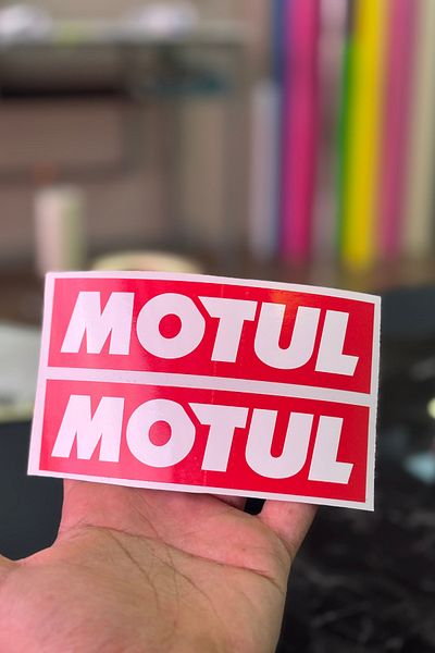 Banxtre Red White Motul Sticker Set of 2 for Car and Motor