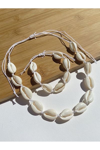 Gigi Sea Shell Necklace and Bracelet or Anklet Set