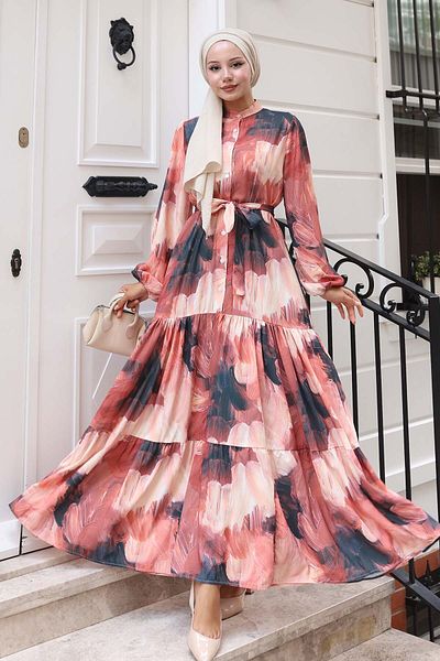 benguen Patterned Hijab Dress Tile 580