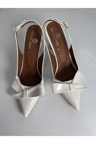 eformoda by emre yılmaz Women's Pointed Toe Bow Comfortable Classic Heeled Shoes Heel 7 cm Gm01