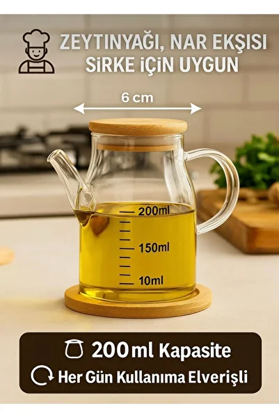 Snow Homs Set of 2 Glass Oil Pot and Saucepan 200 ml Borosilicate