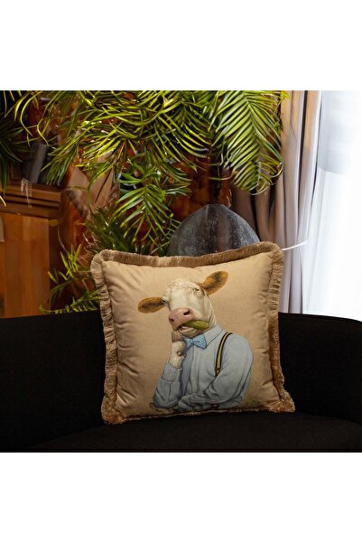 Adawall Mr. Cow (Mr. Cow) Pillow/Cushion (Filler Bead Fiber, Nation. Washing and Fading Certificate)