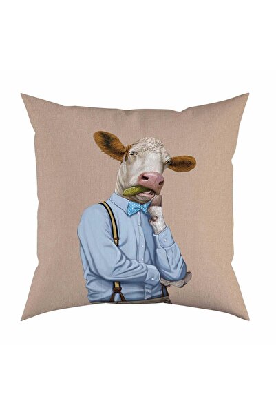 Adawall Mr. Cow (Mr. Cow) Pillow/Cushion (Filler Bead Fiber, Nation. Washing and Fading Certificate)