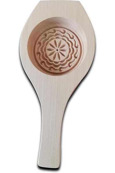 asmiat Carved Round Flower Wooden Mooncake Mold – WMLD-53