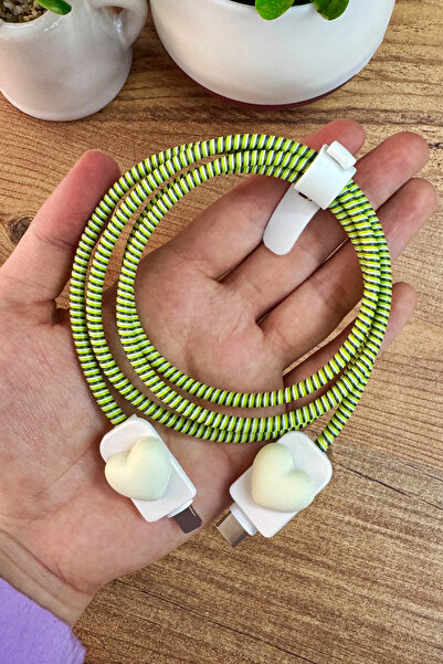 WANNACASE Samsung Type-C Uyumlu Şarj Aleti Kablosu Spiral Kablo Koruyucu Kabl...