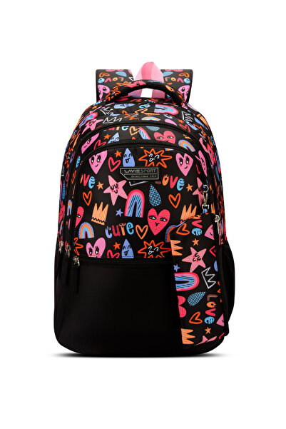 Lavie Sport حقيبة ظهر بوب هارت سعة ٣٦ لترًا | ١٩ بوصة | متوافقة مع أجهزة الكمبيوتر المحمولة | غطاء واقٍ من المطر | جراب أقلام | (أسود)