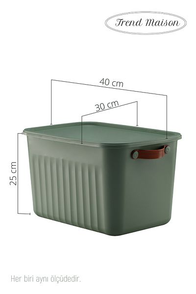 Trend Maison Decorative Storage Box, Multi-Purpose Organizer, Bathroom Kitchen Organizer, Box with Lid, Green 3-Piece