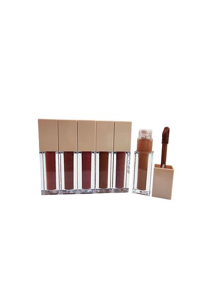 ASTER BEAUTY 6 Li Velvet Lipgloss / Nude Color /Hyaluronic Acid/ 6 Li Wet Lipstick Set