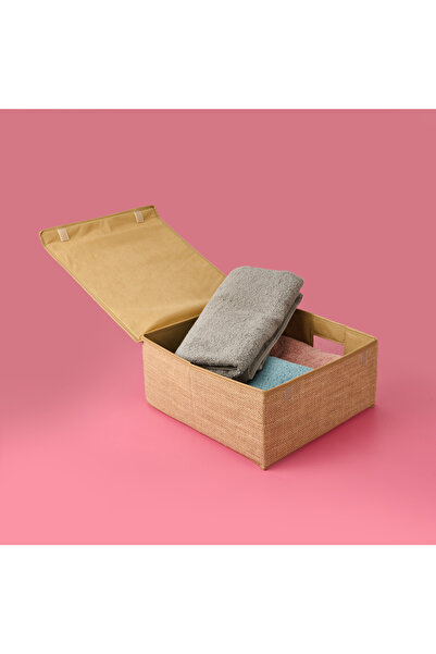 PRENDİ HOME Prendi Home PVC Detaylı Jüt Hurç - Bej - 38x33x15 cm