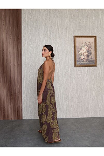 ESRAHELVACI Μακρύ φόρεμα Jacquard με χαμηλή πλάτη